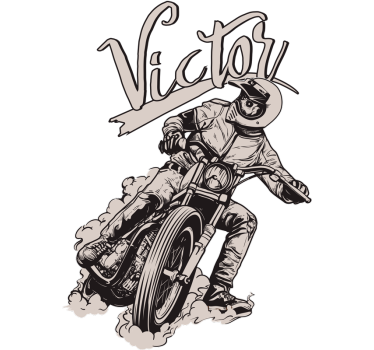Motorbike Personalised Name Sticker - TenStickers