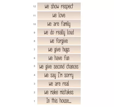 House Rules Customisable Stair Decal - TenStickers