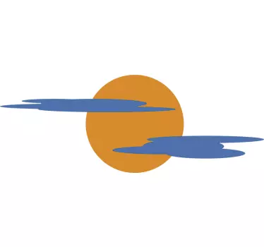 Sun and clouds caravan sticker - TenStickers