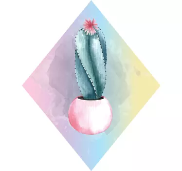 Watercolour Cactus Wall Sticker - TenStickers