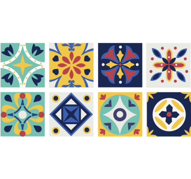 Kitchen floral pattern wall tile sticker - TenStickers