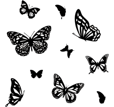 Window sticker monochrome butterflies - TenStickers