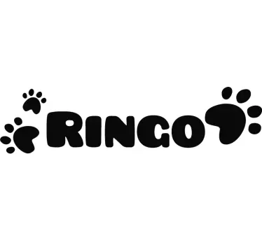 Customised name pawprints animal sticker - TenStickers