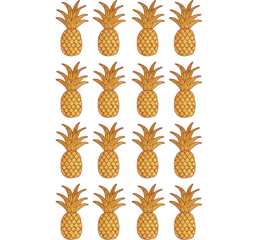 Golden Pineapples Wall Sticker - TenStickers