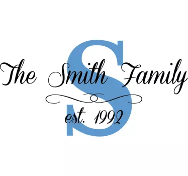 Customisable Family Name Date Wall Sticker - TenStickers