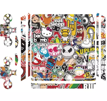 Colorful urban graffiti sticker bomb ps4 skin - TenStickers