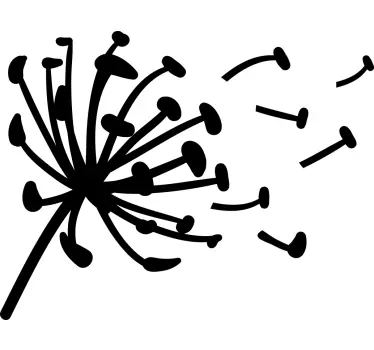 Dandelion flower silhouette laptop sticker - TenStickers