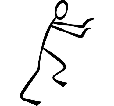 Stick Man Pushing Laptop Sticker - TenStickers