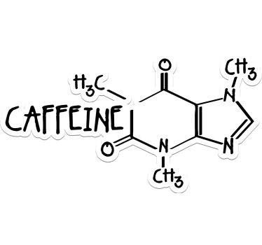 Caffeine Molecule Laptop Sticker - TenStickers