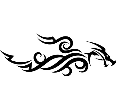 Tribal dragon silhouette car sticker - TenStickers