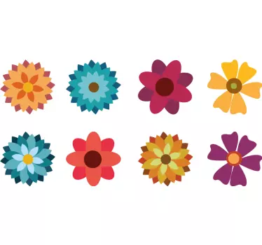 Retro groovy flowers vehicle car sticker - TenStickers