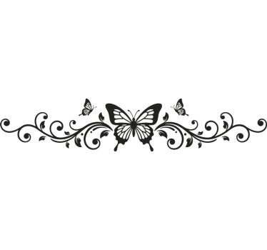 Car sticker elegant black butterfly - TenStickers