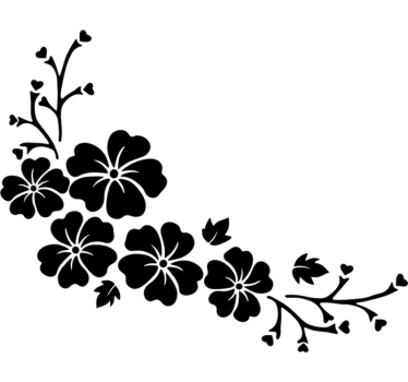 Car sticker black flower corner - TenStickers