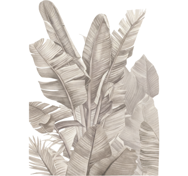 Window sticker beige palm forest leaves - TenStickers