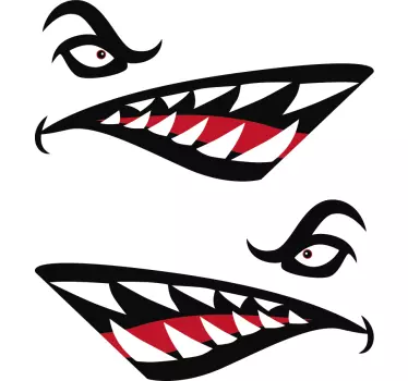 Shark Teeth Vehicle Sticker - TenStickers