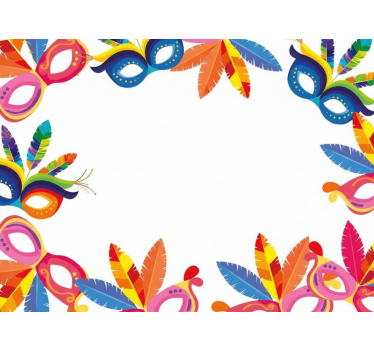 Shop window sticker colorful festive mask frame - TenStickers