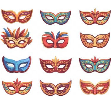 Shop window sticker carnival masks set - TenStickers