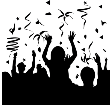 Shop window sticker celebrating carnival crowd - TenStickers