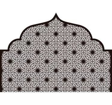 Monochrome Geometric Arabic headboard wall sticker - TenStickers