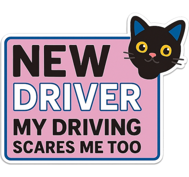 Funny and cute new driver car sticker - TenStickers