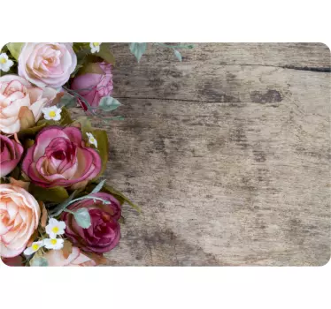 roses on wood laptop skin - TenStickers