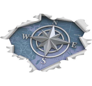 Caravan decal 3d effect compass rose - TenStickers
