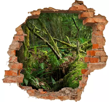 Jungle trompe l'oeil visual effects 3d wall sticker - TenStickers