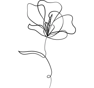 Minimalist draw living room flower wall sticker - TenStickers