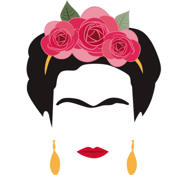 Frida Kahlo minimalist portrait character wall decal - TenStickers