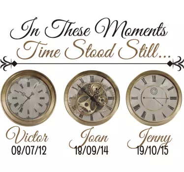 Clock Births Customisable Wall Sticker - TenStickers