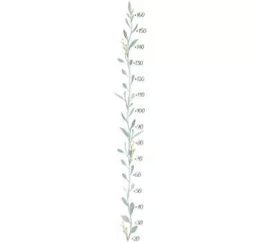 eucalyptus leaves (meter) height chart wall decal - TenStickers