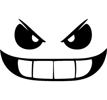 Car sticker angry faces for rear-view mirror - TenStickers