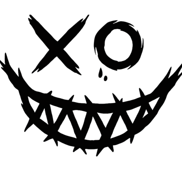 Creepy joker smile car sticker - TenStickers