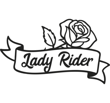 Motorbike sticker lady rider rose - TenStickers