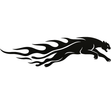 Car sticker running puma with flames - TenStickers