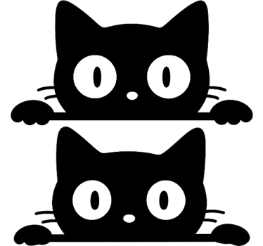 Car sticker cute cat twins - TenStickers