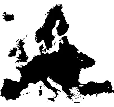 Europe blackboard world map wall sticker - TenStickers