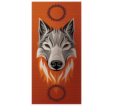 Bike sticker orange wolf alpha - TenStickers