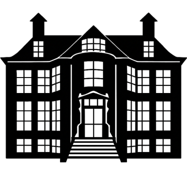 Heritage house outline window sticker - TenStickers