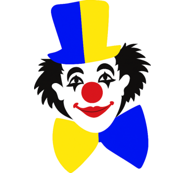Window sticker colorful carnival clown - TenStickers