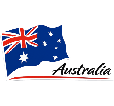 Caravan decal waving australian flag - TenStickers