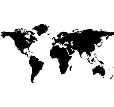 Blackboard world map wall sticker - TenStickers