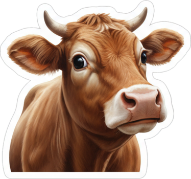 Curious country cow window sticker - TenStickers