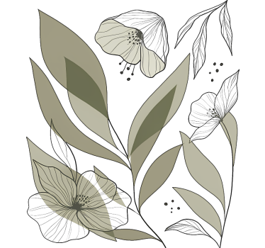 Abstract tropical motif window sticker - TenStickers