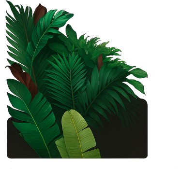 Green tropical leaves window sticker - TenStickers