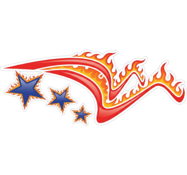 Motorbike sticker liberty fire - TenStickers