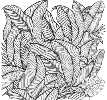 Window sticker monochrome tropical leaves design - TenStickers