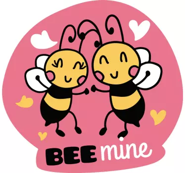 Bee Love Duo laptop sticker - TenStickers