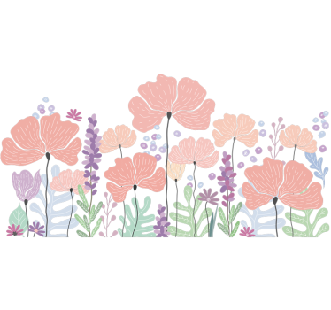 spring flowers flower wall decal - TenStickers