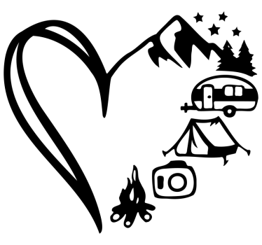 Caravan decal adventure heart composite - TenStickers